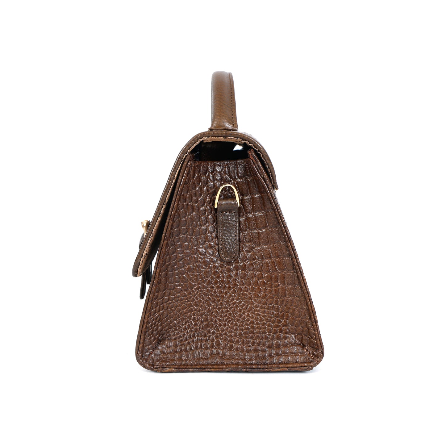 Jasmine Croco Leather Handbag 9 Dark Walnut