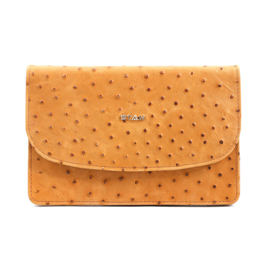 Isabella Elite Evening Clutch-cum-Sling Convertible Bag Front Camel Tan