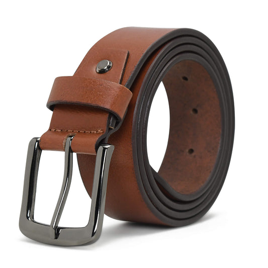 Alden Mens Milled Full Grain Leather Belt Black Nickel Buckle Finish Tan