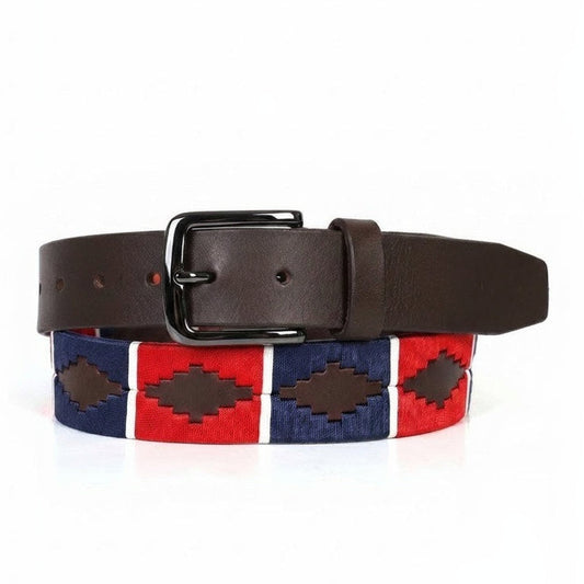Windsor Polo Mens Leather Belt Black Nickel Buckle Espresso Brown