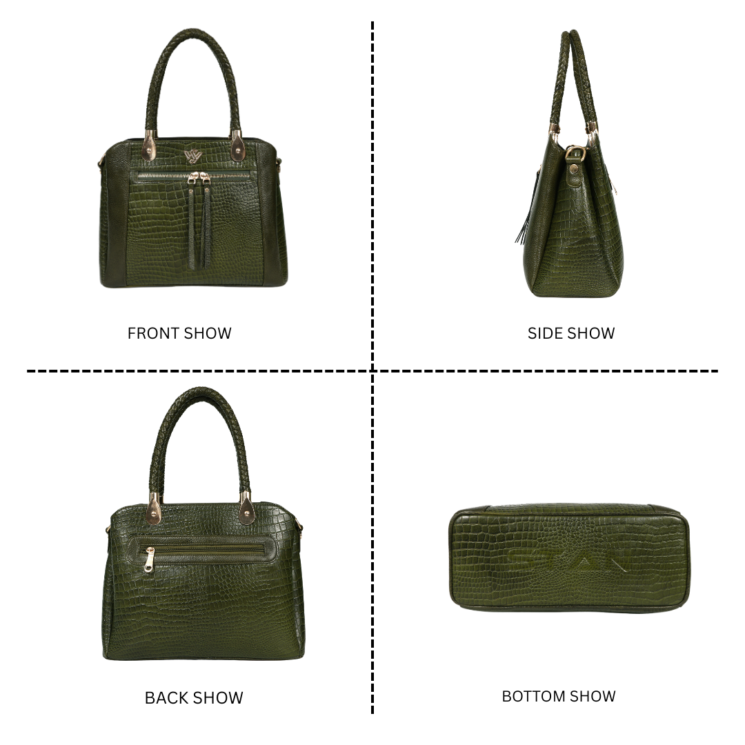 Savina Croco-Pebble Leather Handbag
