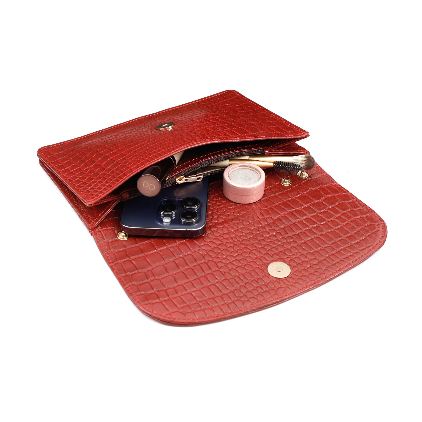 Isabella Clutch-cum-Sling Bag Interior Brick Red