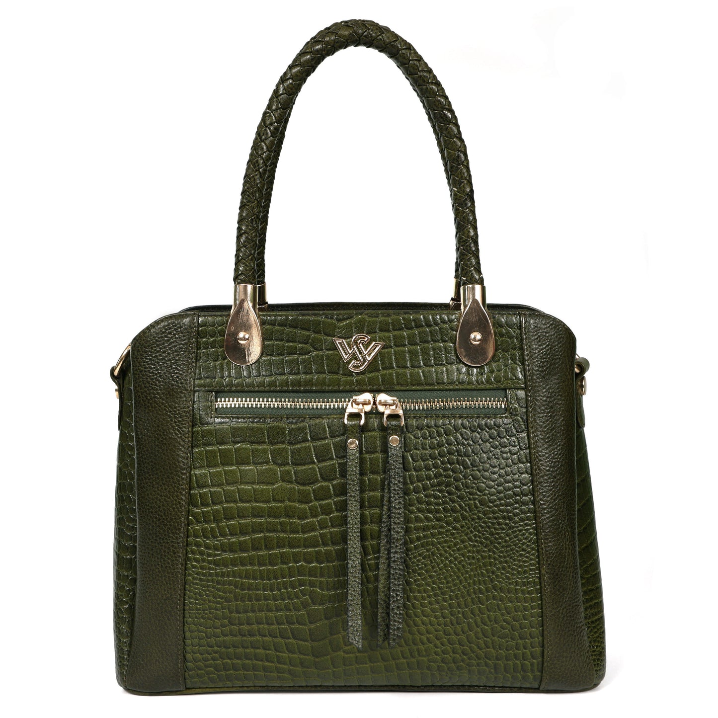 Savina Croco-Pebble Leather Handbag
