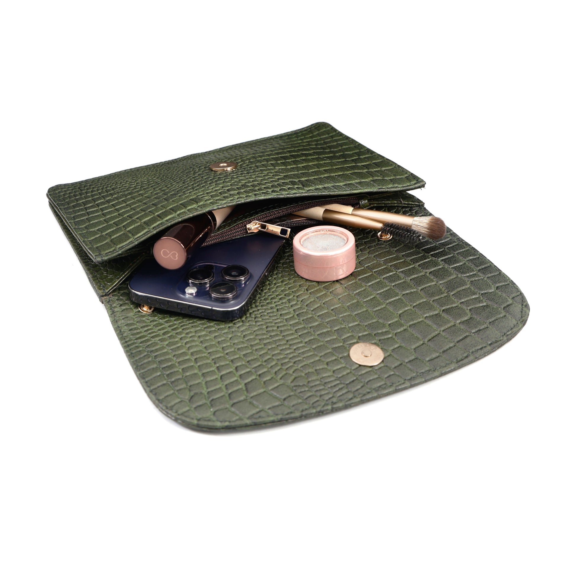 Isabella Clutch-cum-Sling Bag Interior Camouflage Green