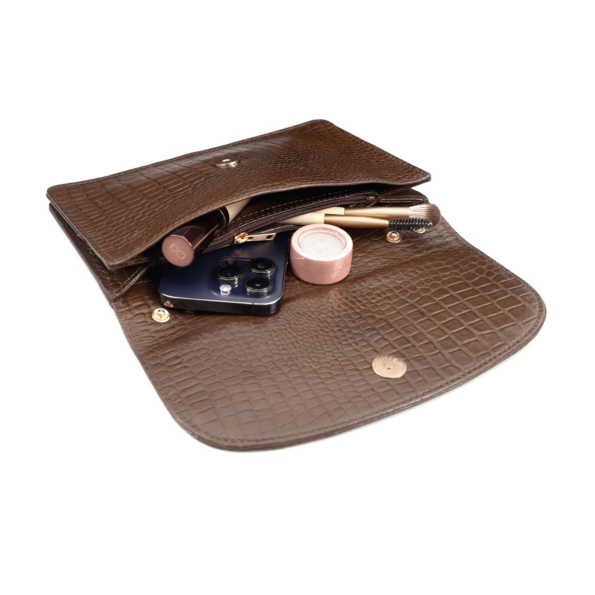 Isabella Clutch-cum-Sling Bag Interior Dark Cocoa