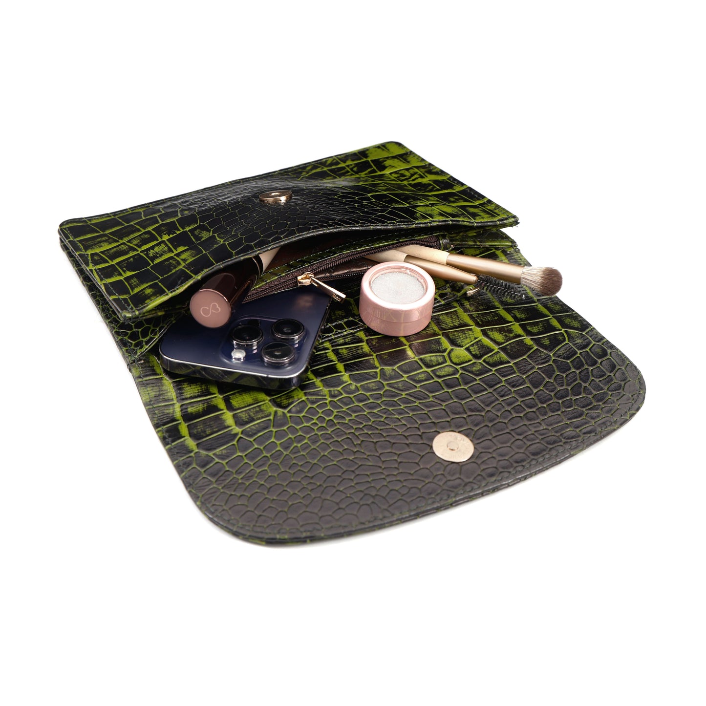 Isabella Elite Evening Clutch-cum-Sling Convertible Bag Interior Moss Green