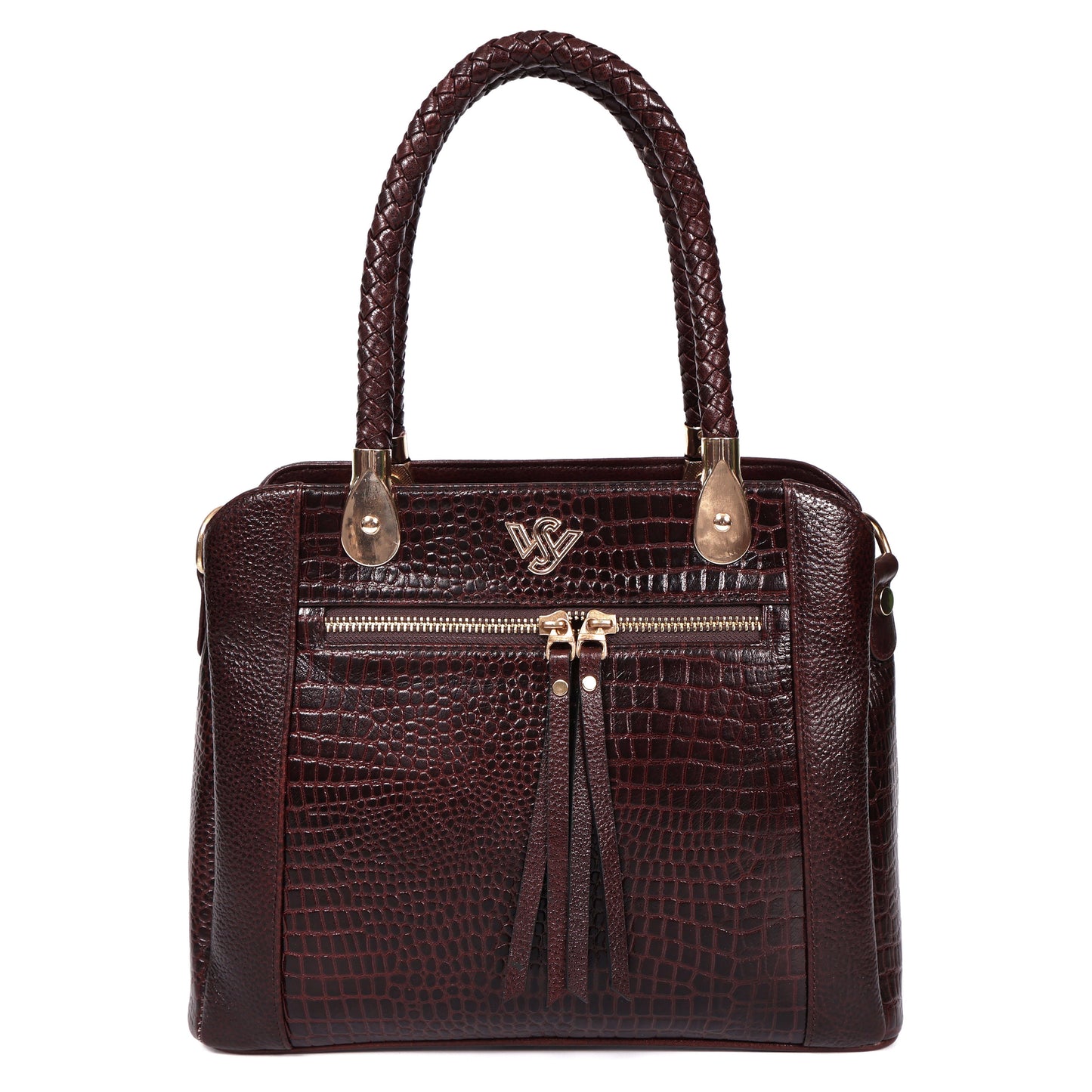 Savina Croco-Pebble Leather Handbag