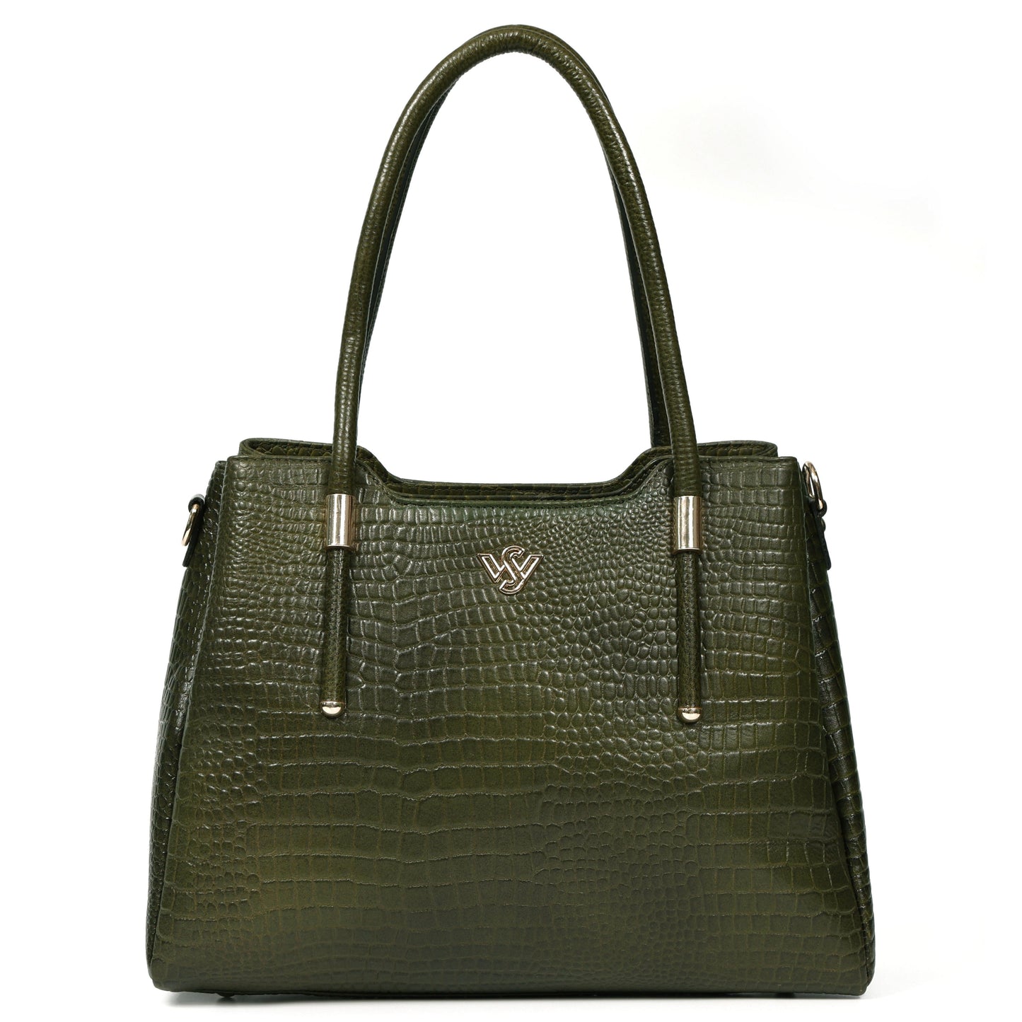Aveline Dual Handle Croc-Pebble Leather Bag