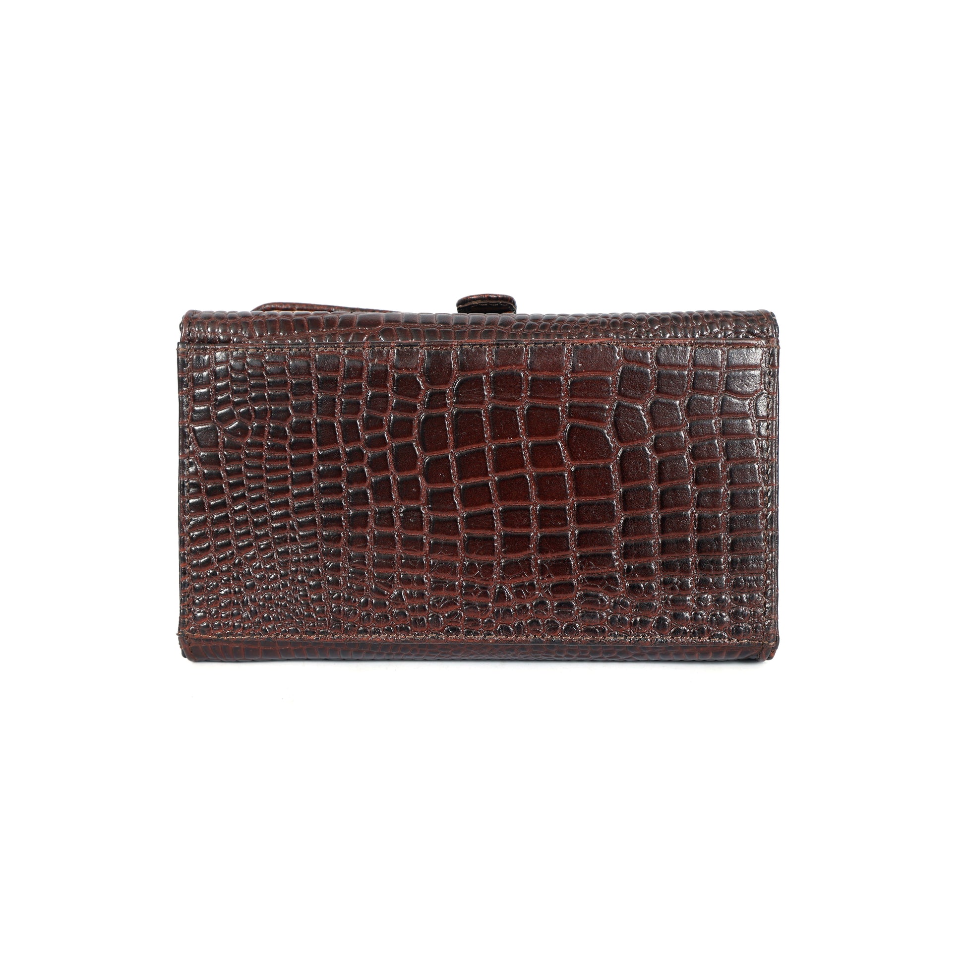 Jasmine Croco Leather Handbag 10 Oxblood Brown