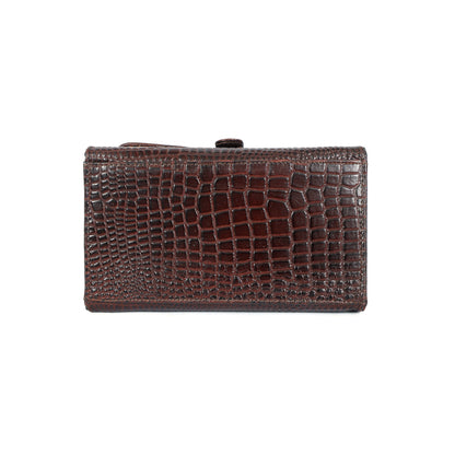 Jasmine Croco Leather Handbag 10 Oxblood Brown