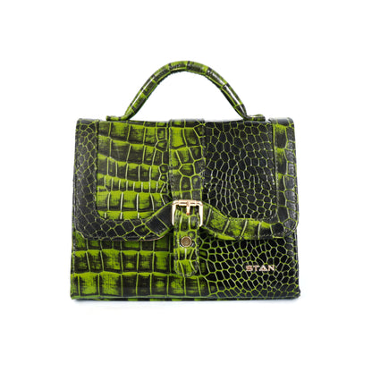 Jasmin Elite by STAN LEATHER Croc Leather Satchel