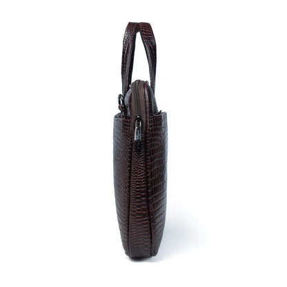 Hudson Croc Leather Sleek Office Laptop Bag for Men Fits Up to 15.6 Inch Laptops