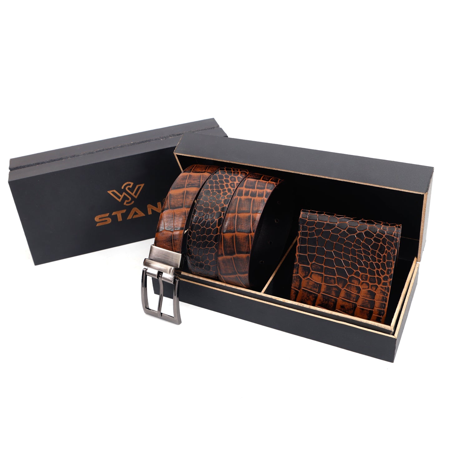 Croc Elite Combo for Men – Drake Croc Belt & Baron Croc Wallet