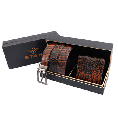 Croc Elite Combo for Men – Drake Croc Belt & Baron Croc Wallet