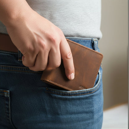 Legacy Mens RFID Vintage Leather Wallet with ID Slot