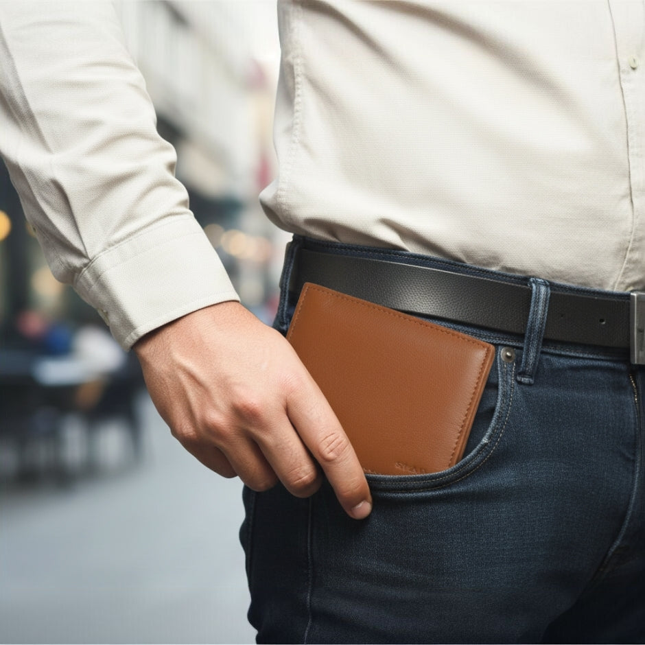 Winston Mens Compact RFID Wallet with Zip Pocket