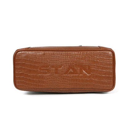 Savina Croco-Pebble Leather Handbag