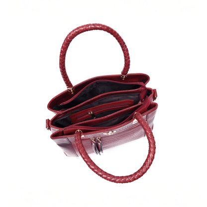 Savina Croco-Pebble Leather Handbag