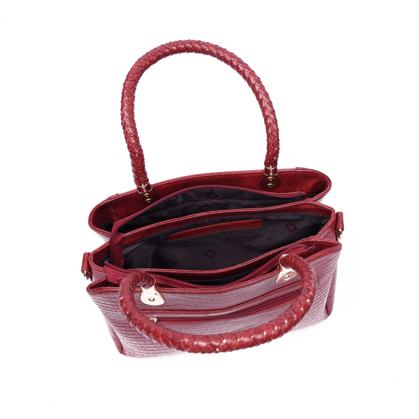 Savina Croco-Pebble Leather Handbag
