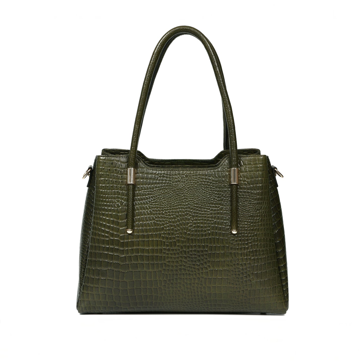 Aveline Dual Handle Croc-Pebble Leather Bag