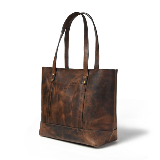 Aurelia Classic Full-Grain Leather Everyday Tote Bag