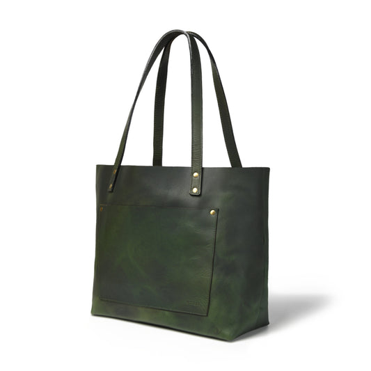 Aurelia Open-Top Full-Grain Leather Tote Bag