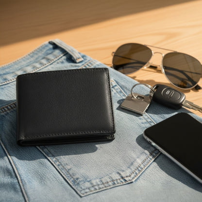 Stricker Mens RFID Wallet with Coin & Zip Pocket