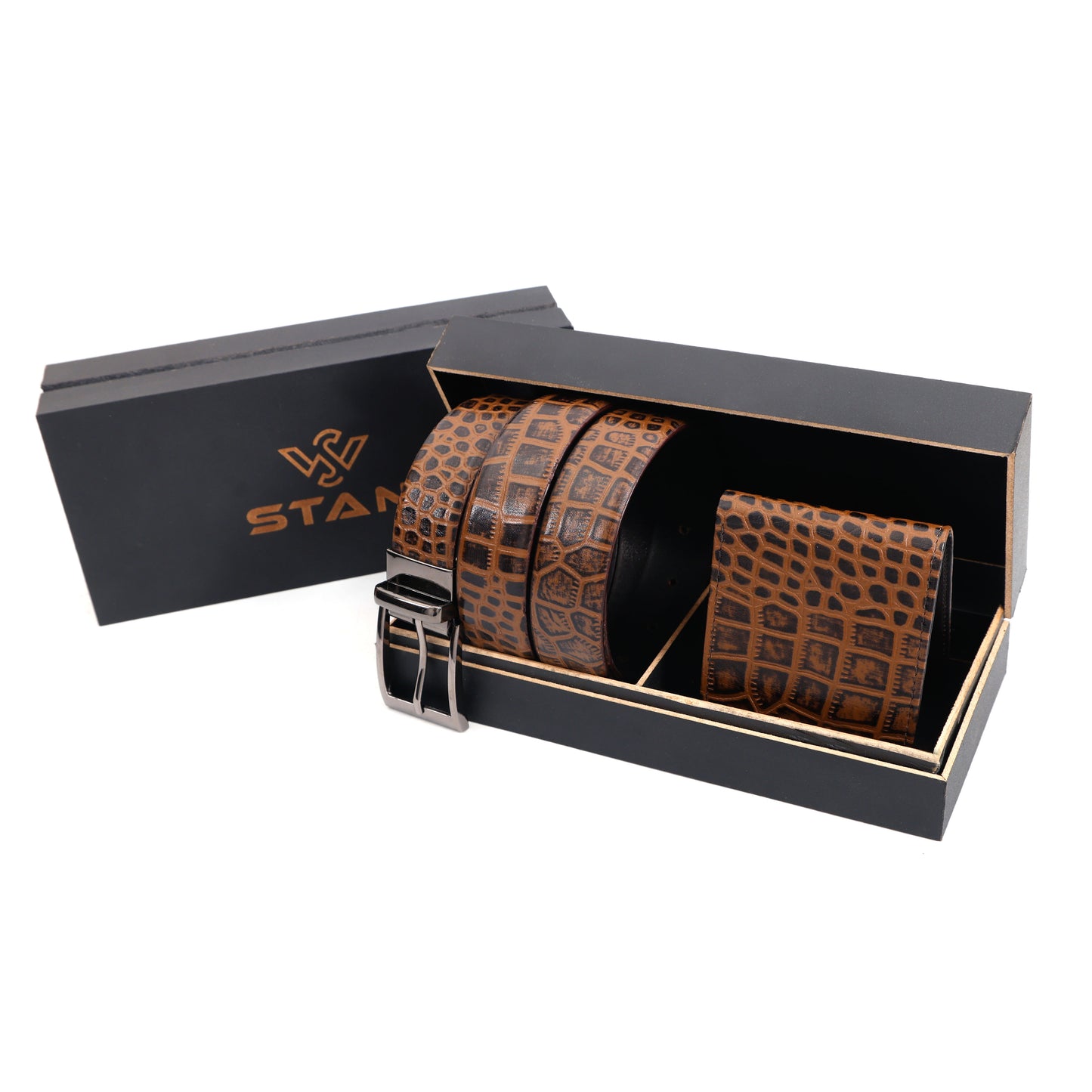 Croc Elite Combo for Men – Drake Croc Belt & Baron Croc Wallet