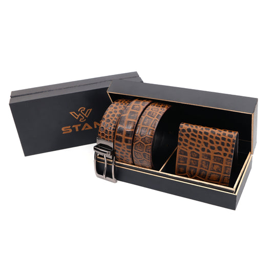 Croc Elite Combo for Men – Drake Croc Belt & Baron Croc Wallet