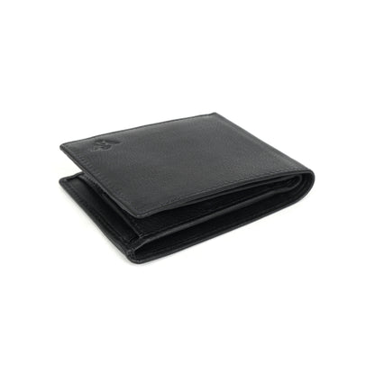 Ledger Leather Wallet & Forge Leather Belt Combo for Men (BLACK)