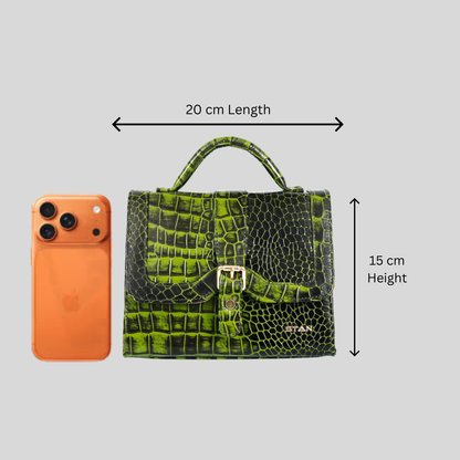Jasmin Elite by STAN LEATHER Croc Leather Satchel