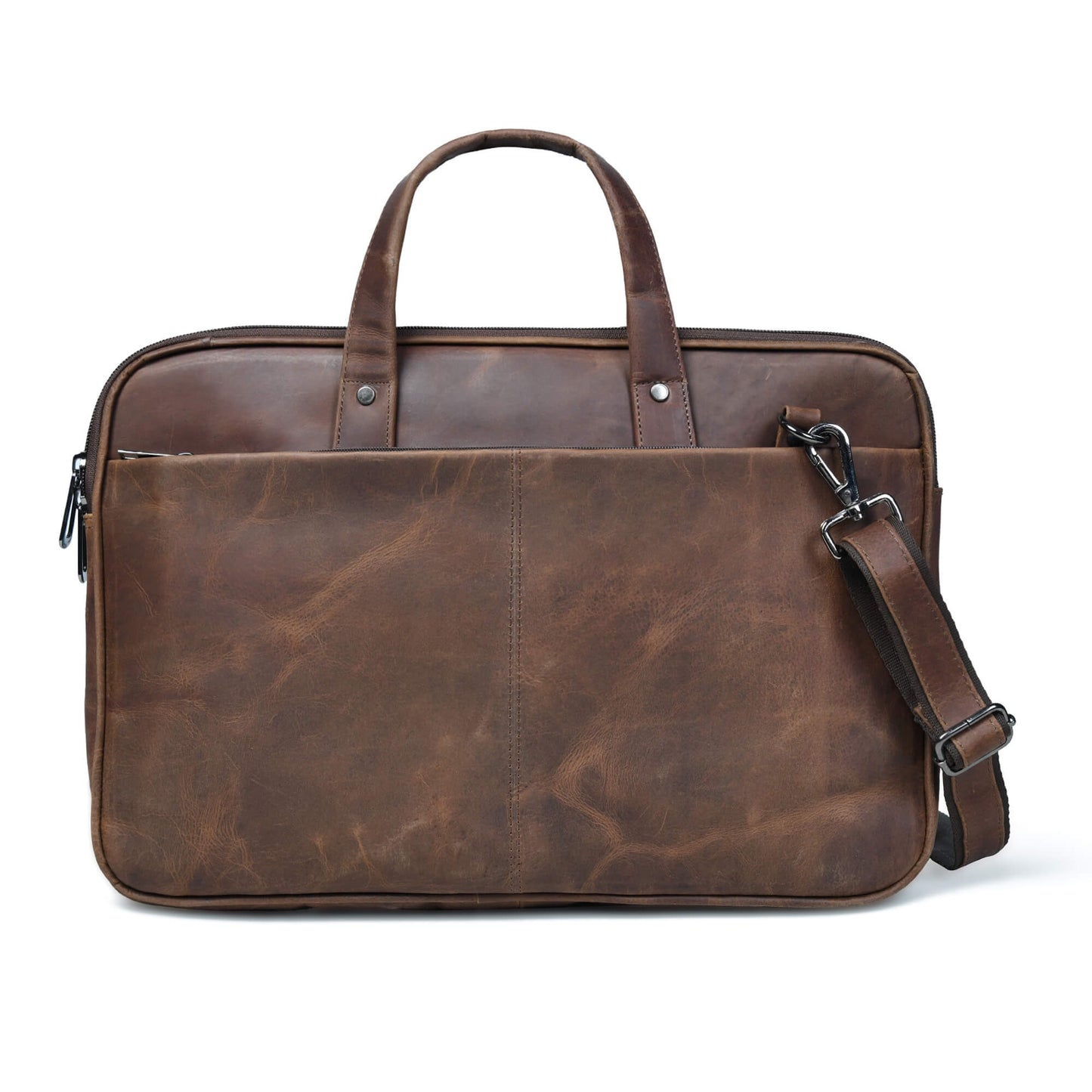 Hudson Vintage Leather Compact Office Laptop Bag for Men Fits Up to 15.6 Inch Laptops