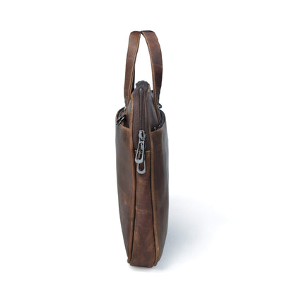Hudson Vintage Leather Compact Office Laptop Bag for Men Fits Up to 15.6 Inch Laptops