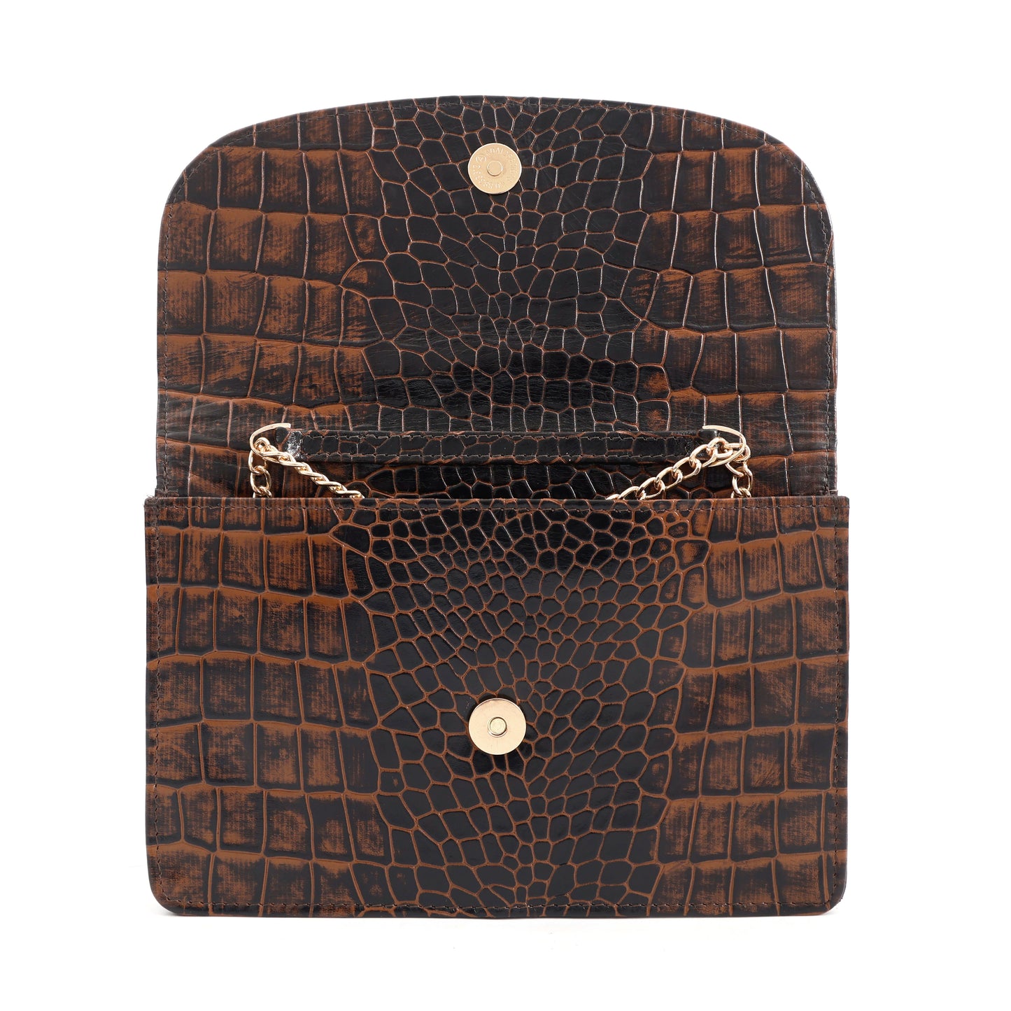 Isabella Elite Evening Clutch-cum-Sling Convertible Bag Front Open Burnt Cognac