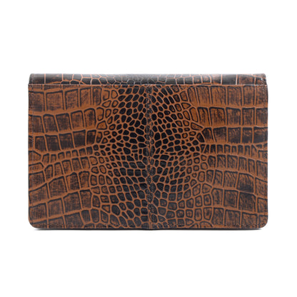 Isabella Elite Evening Clutch-cum-Sling Convertible Bag Back Burnt Cognac