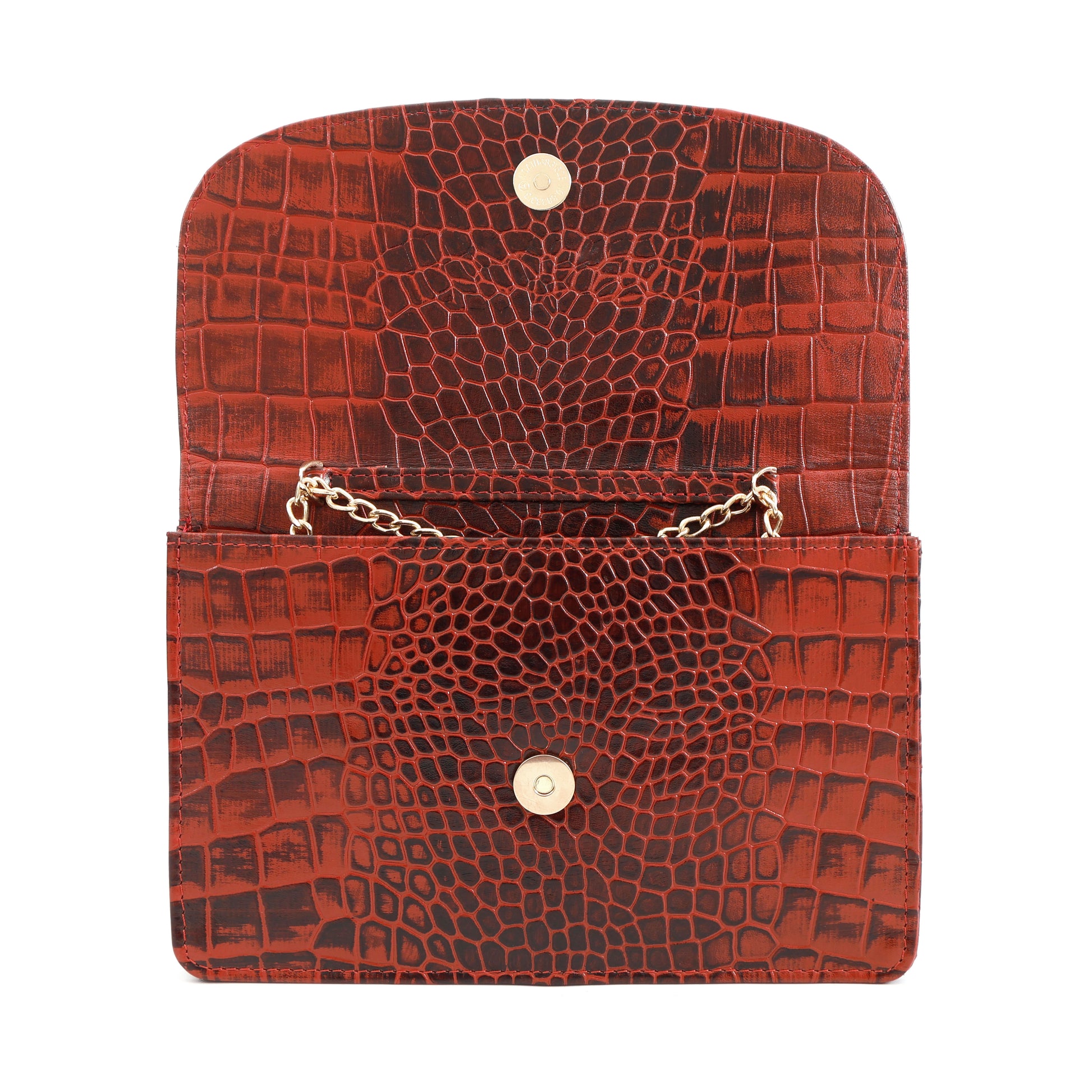 Isabella Elite Evening Clutch-cum-Sling Convertible Bag Open Persian Red