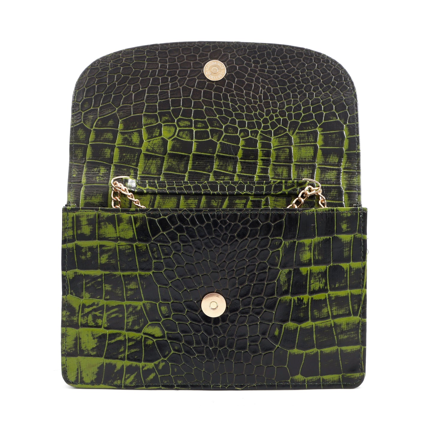 Isabella Elite Evening Clutch-cum-Sling Convertible Bag Open Moss Green