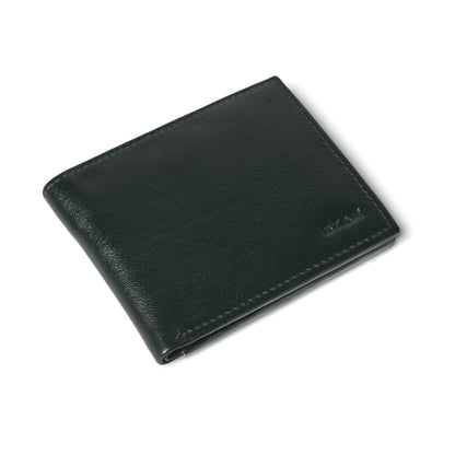 Voltro Mens Full-Grain Leather Wallet with Zip Pocket