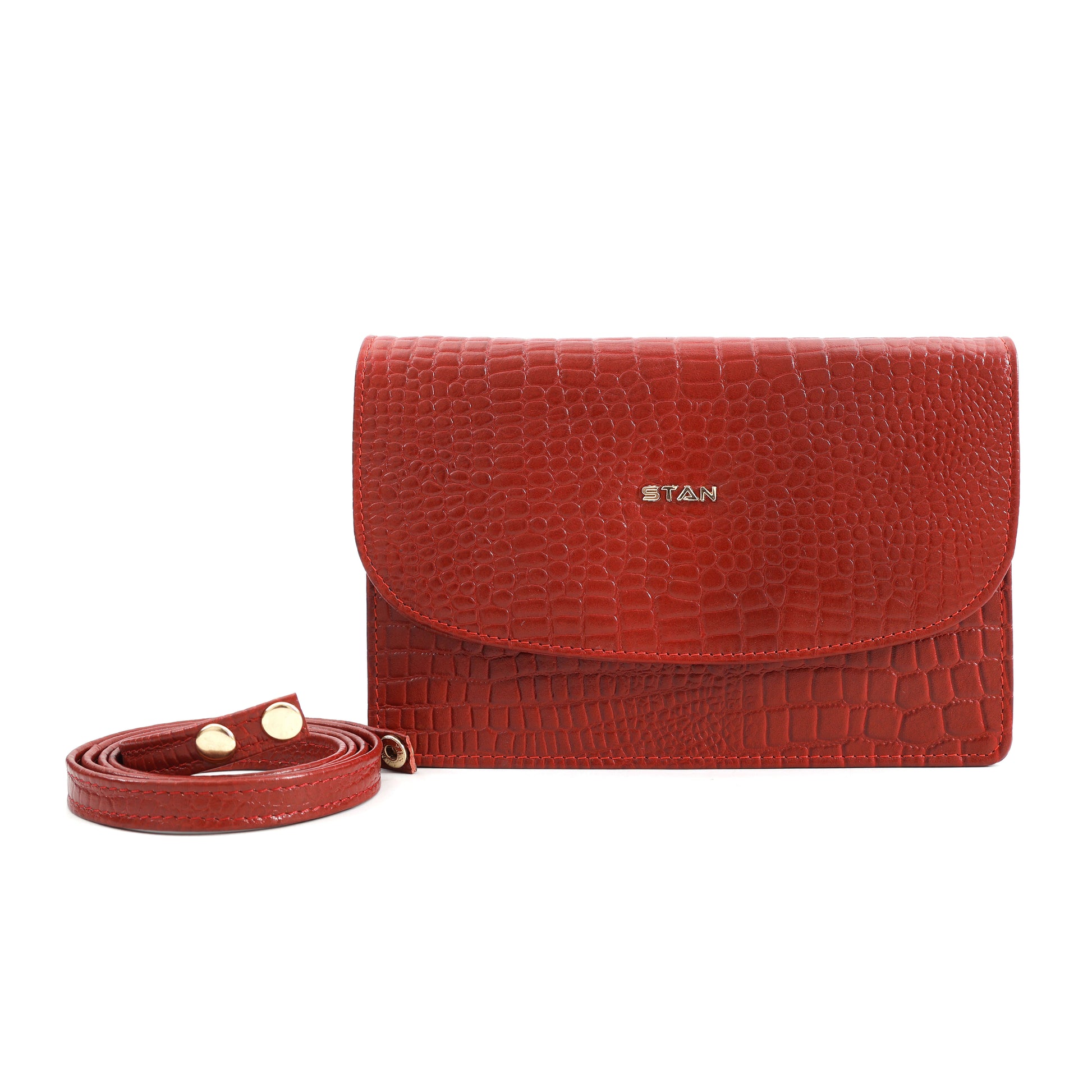 Isabella Clutch-cum-Sling Bag Front Brick Red