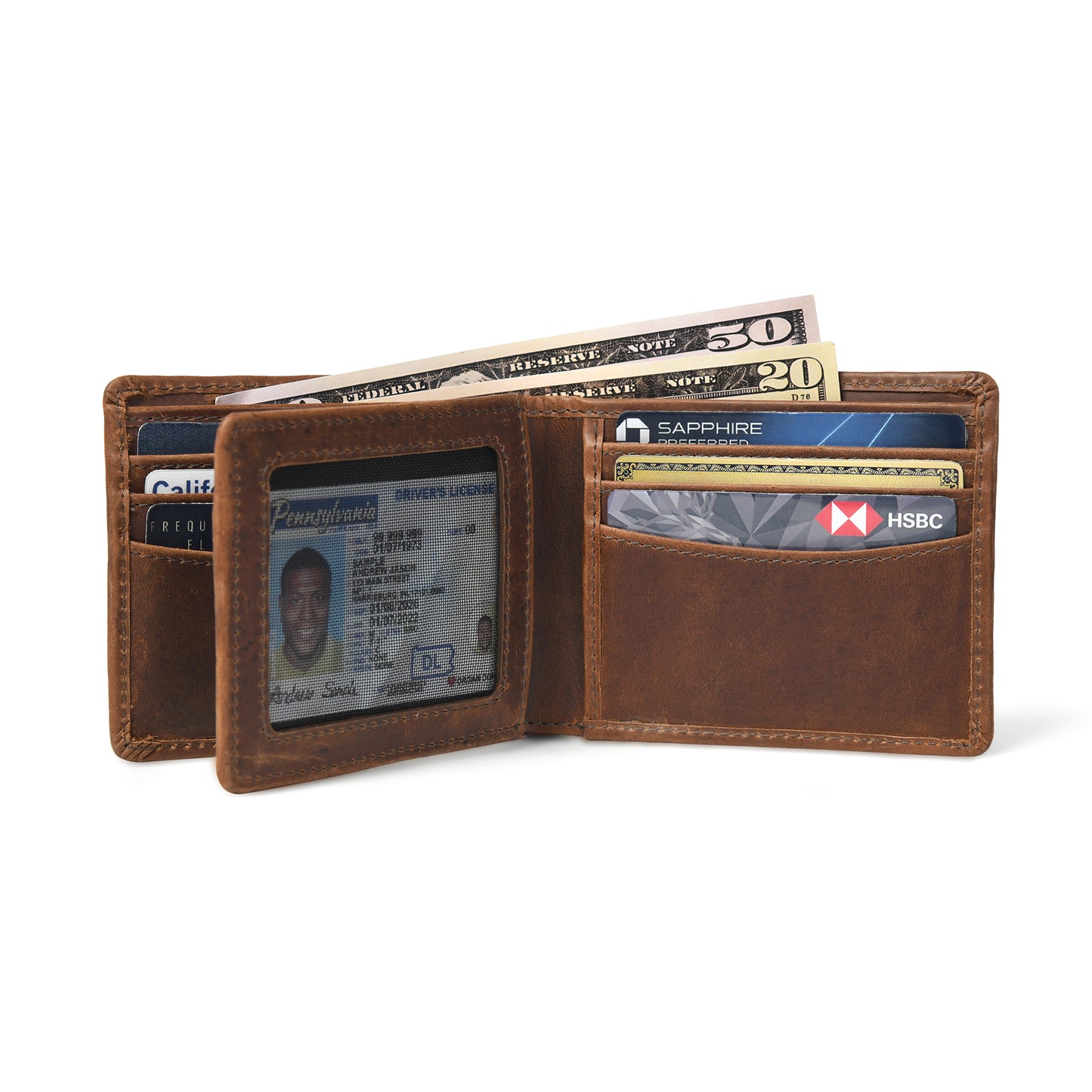 Legacy Mens RFID Vintage Leather Wallet with ID Slot