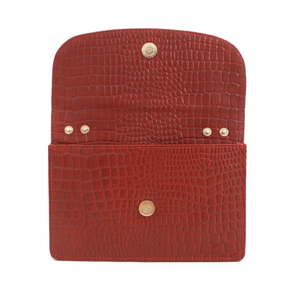 Isabella Clutch-cum-Sling Bag Front Open Brick Red
