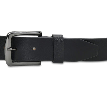 Alden Mens Milled Full Grain Leather Belt Buckle Black