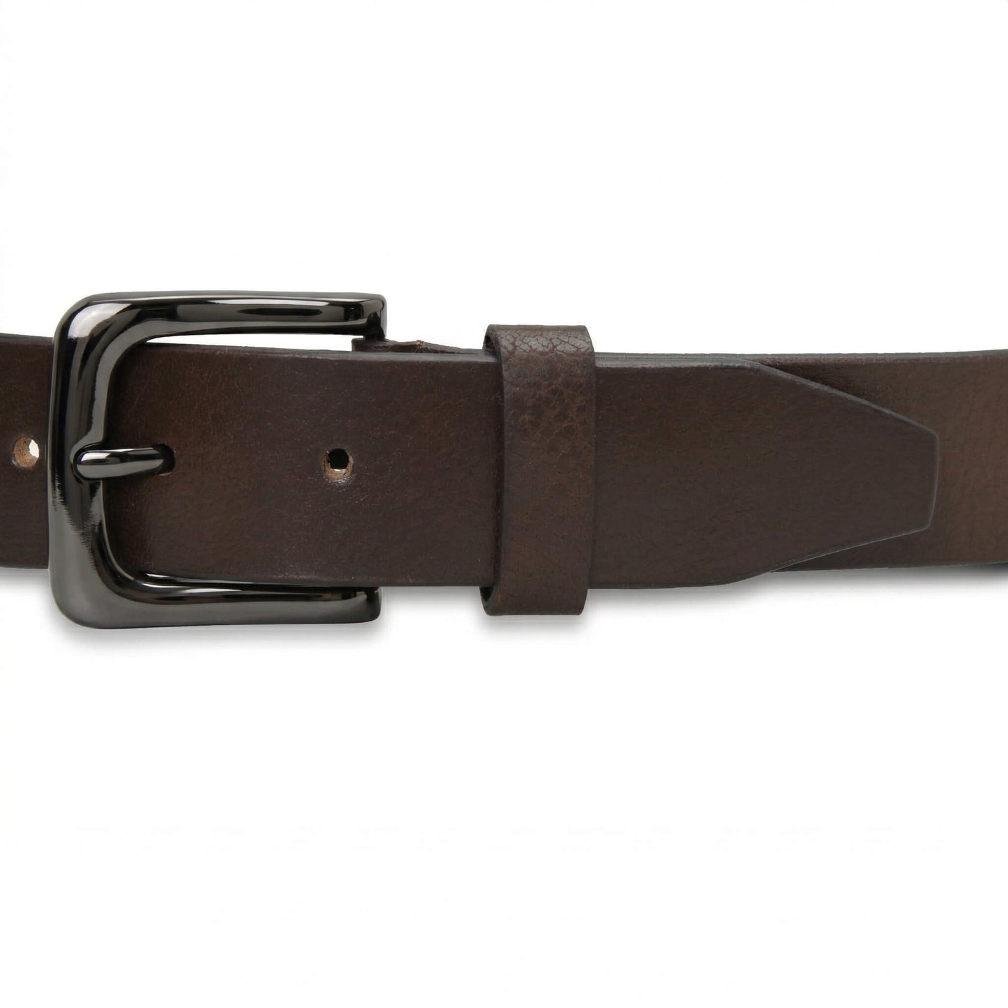 Alden Mens Milled Full Grain Leather Belt Flat Lay Chocolate Brown