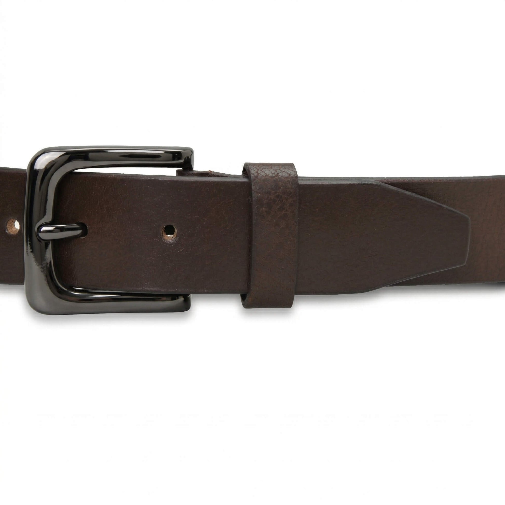 Alden Mens Milled Full Grain Leather Belt Flat Lay Chocolate Brown
