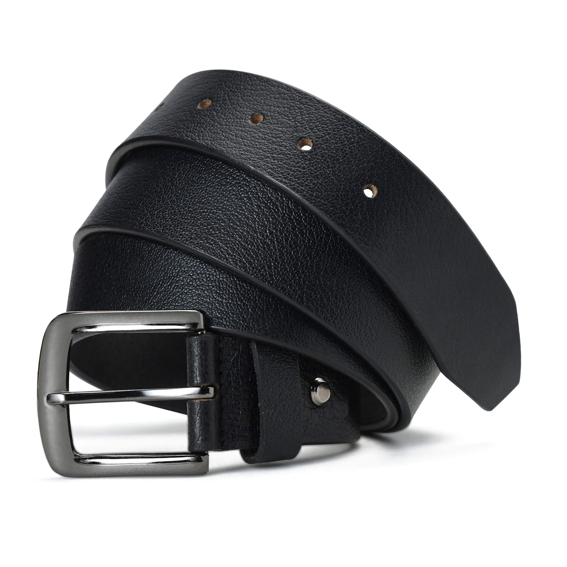 Alden Mens Milled Full Grain Leather Belt Main Hero Black
