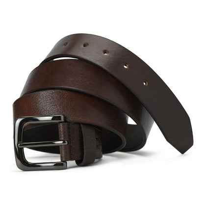 Alden Mens Milled Full Grain Leather Belt Main Hero Chocolate Brown