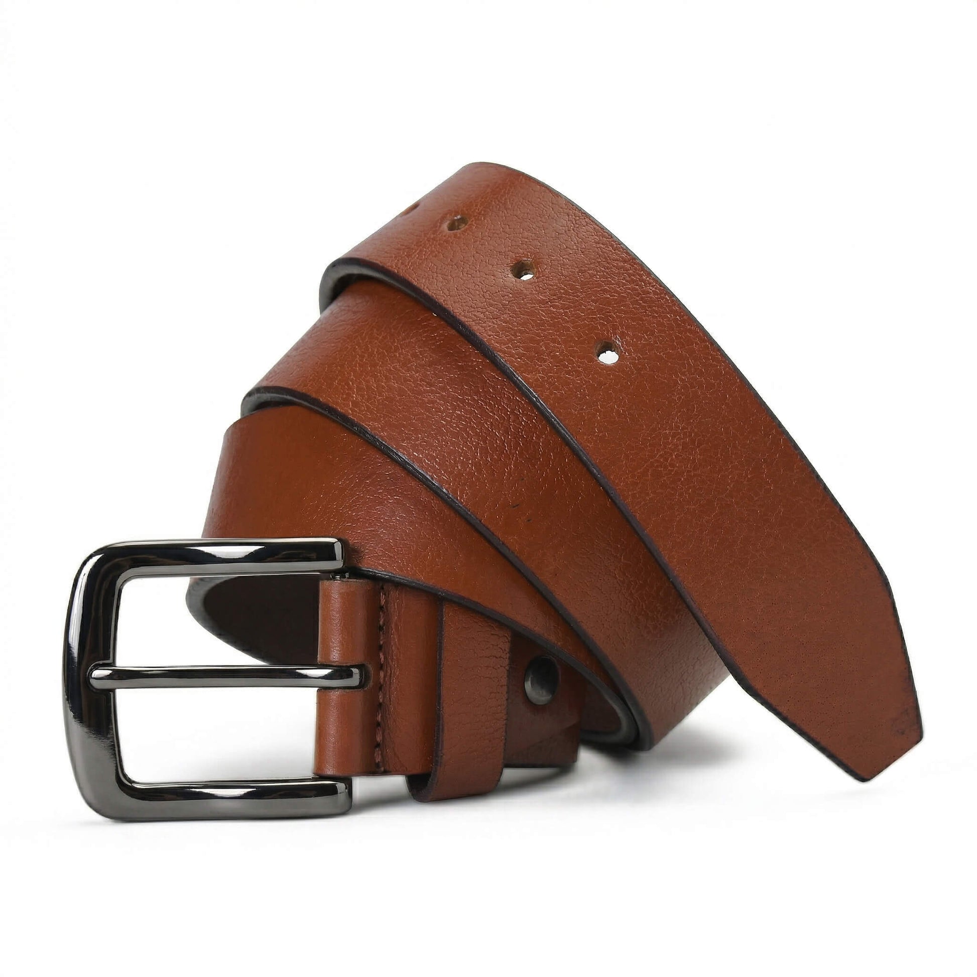 Alden Mens Milled Full Grain Leather Belt Main Hero Tan