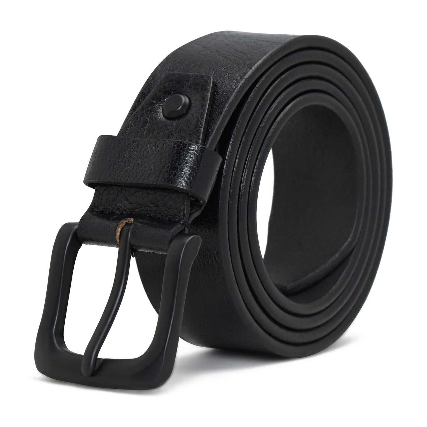 Alden Mens Milled Full Grain Leather Belt Matte Black Buckle Finish Black