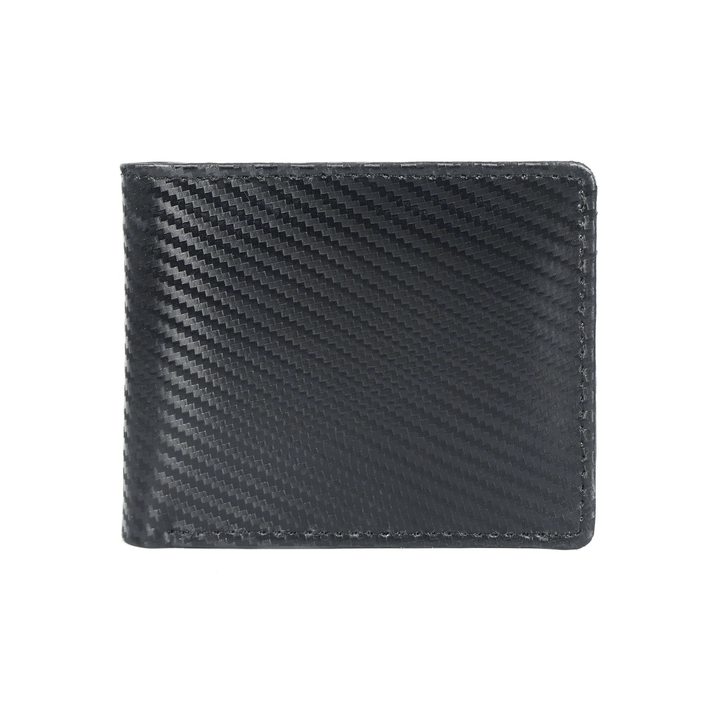 Black Baron Elite Carbon Fiber Texture Men's RFID Leather Wallet Main Black