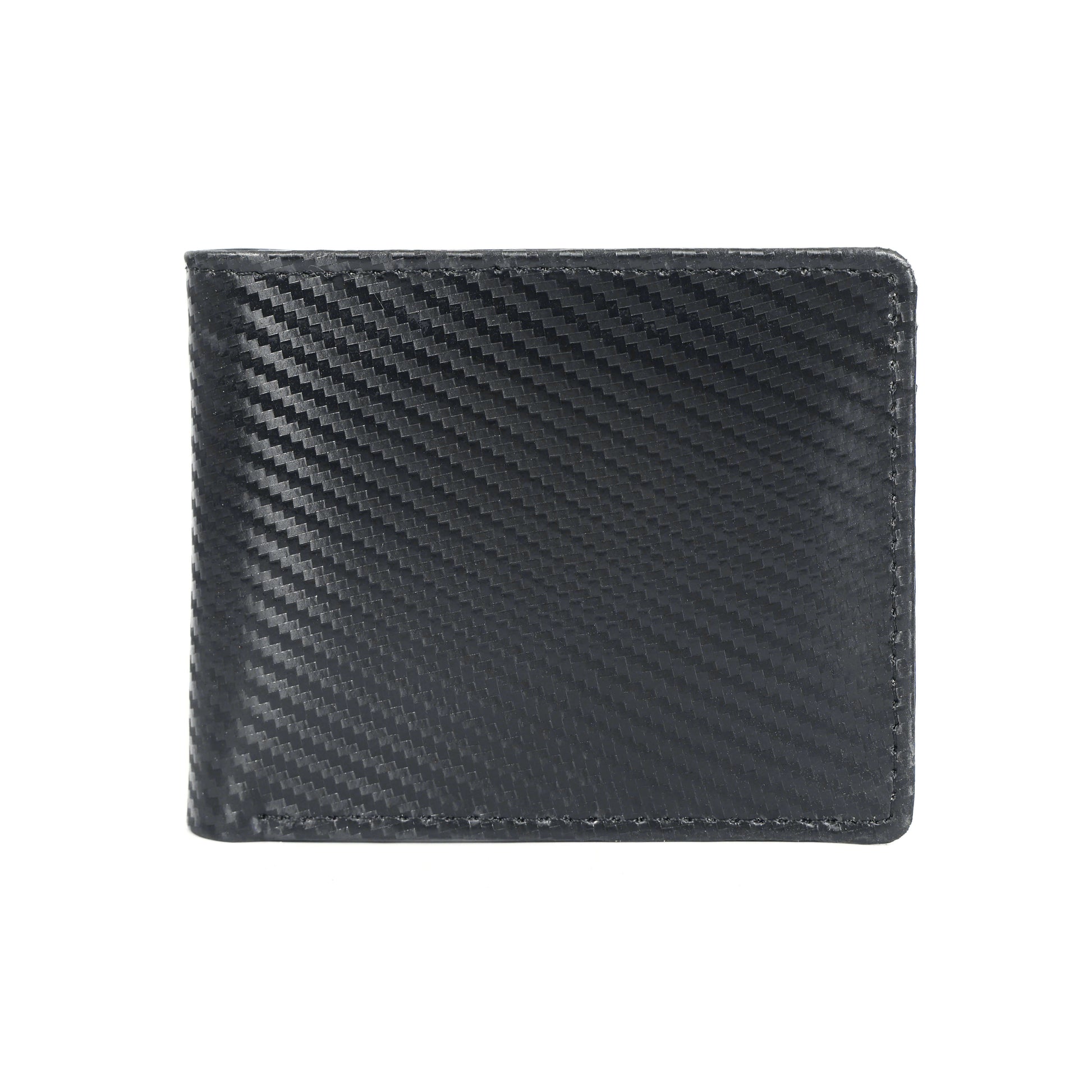 Black Baron Elite Carbon Fiber Texture Men's RFID Leather Wallet Main Black